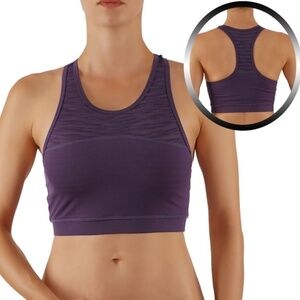 Yoga Top Burnout Mesh Sports Bra 1720 Purple Small
